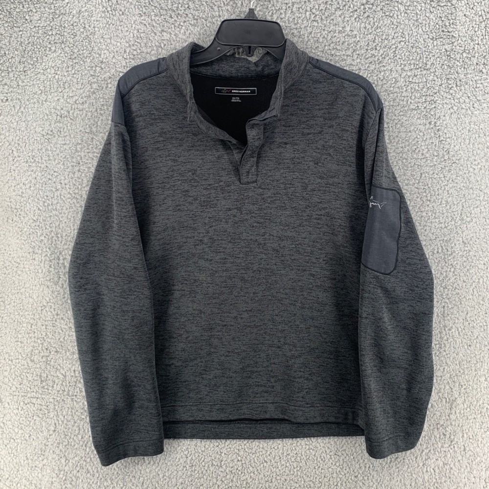 Greg Norman 1/4 Button Gray Golf Long Sleeve Pullover Men's Sz XXL